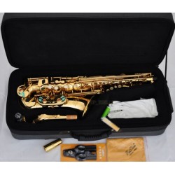 Professional Superbrass Gold Alto Saxophone sax High F Eb Saxofon With Case