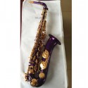Professional Purple Gold C Melody Sax Saxophone High F# +2 Necks + Case