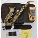 Professional Superbrass Curved Soprano Saxophone Matt Antique Bb Sax with case