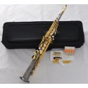 Pro. Neck Built-in Soprano Saxophone Black Nickel Sax Engraved bell Metal Mouth