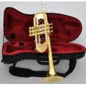 Professional Gold Lacquer Trumpet Key Of C Heavy Horn With Hard Case
