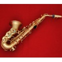 Professional Satin Gold Superbrass Curved Soprano Saxophone Sax High F# with Case