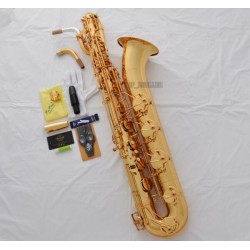 Professional Superbrass Gold Baritone Saxophone Eb Sax Low A 2 Necks With Case