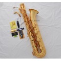 Professional Superbrass Gold Baritone Saxophone Eb Sax Low A 2 Necks With Case