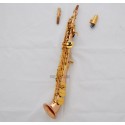 Professionalessiona Rose Brass Soprano Saxello sax High F# G Keys saxophone Leather Case