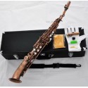 Professional Soprano Saxello Saxophone Red Antique Brass SAX High F# G Pearl Key