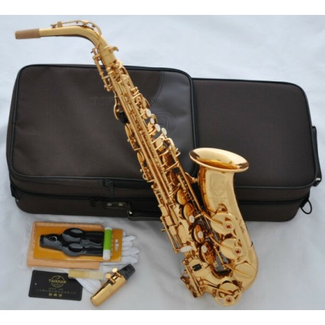 Professional Gold Superbrass Eb Alto Sax Saxophone High F# Saxofon Italian pads