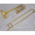 Superbrass Gold Tenor Trombone Bb/F Key Cupronickel Tuning Pipe Trigger Horn with Case