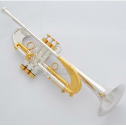 Customized Reverse Leadpipe Trumpet Silver Horn 5-1/4"Large Bell New Case