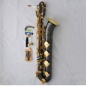 Newest Superbrass Baritone Saxophone Black nickel Bari Sax Gold BELL Low A Key+Case