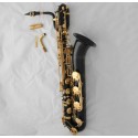 Professional Black Eb Baritone saxophone Low A High F# Sax + 2 Necks + Canvas Case