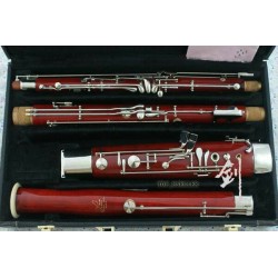 High-Grade Maple Bassoon C Tone 24 Keys Silver Plated 2 Bocals with Designer Case