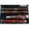 High-Grade Maple Bassoon C Tone 24 Keys Silver Plated 2 Bocals with Designer Case