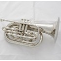 Professional Bb Marching Baritone Silver Nickel Horn with Case