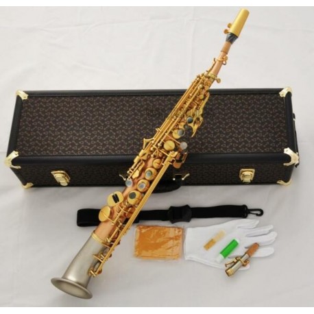 Rose Brass Professional Soprano Saxello saxophone Cupronickel bell SAX High F#G