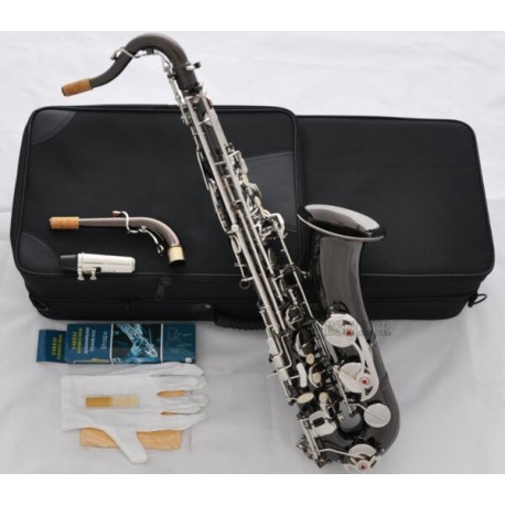 Professional Black Nickel Silver C Melody Saxophone sax High F# 2 Neck With Case