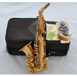 Professional Superbrass Electrophoretic Gold Curved Soprano Saxophone Bb Sax
