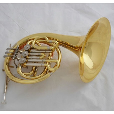 Brand New Gold Student French Horn Bb 3 Key cupronickel tuning pipe with case