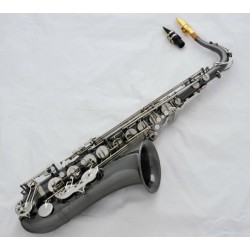 Professional Black Silver Nickel Tenor sax Saxophone High F# + Metal Mouthpiece