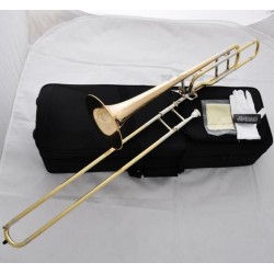 Professional Gold Brass Bell Tenor Trombone Bb/F Horn Cupronickel Tuning slide