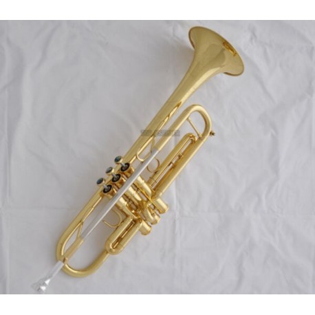 Professional Gold Reverse Leadpipe Trumpet Horn Monel Valve Abalone Key Case