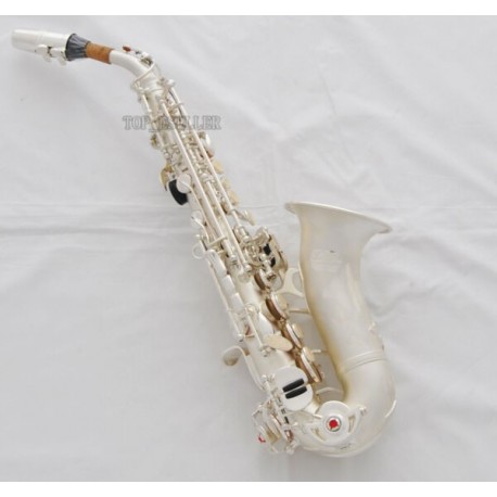 Professional Superbrass Curved Soprano Saxophone Satin Silver Sax Italian pads