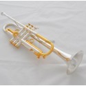 Professional Silver Gold Plated Trumpet Bb Horn Monel valves With Case