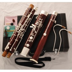 Professional Maple Wooden Bassoon Silver Plated Key 2 Bocals Brand With Case