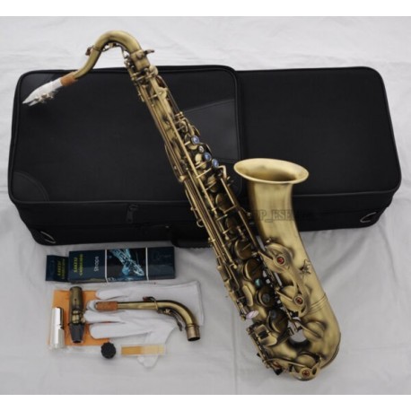 Professional Antique C Melody Saxophone Abalone Key 2 Neck + Sax Metal Mouthpiece