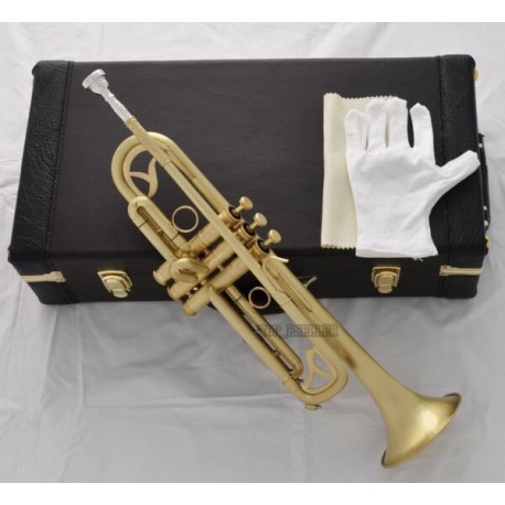 Professional Matt Brush Brass Trumpet 3 Monel Piston B-Flat Horn With Case