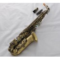 Professional Antique Alto Saxophone Rolled Note Hole Eb Sax High F# With Case
