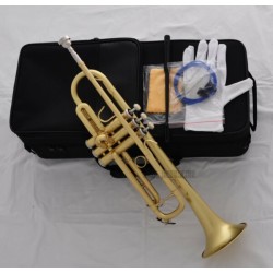 TOP New Matt Brass Trumpet Horn B-Flat Tone 4-7/8''Bell 0.459''Bore Wtih Case