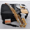 Top White Curved Bb Soprano sax Saxophone Ablone shell Keys With Case+10 Pc Reed