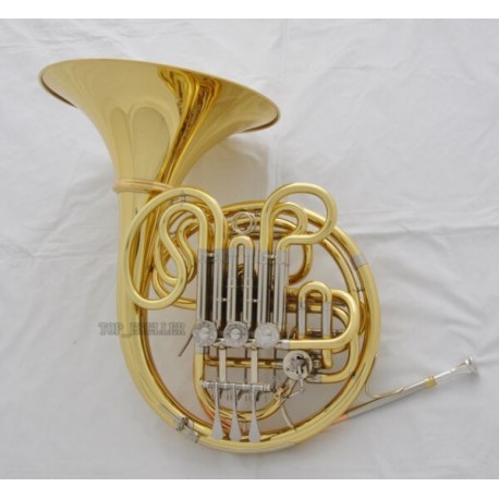 Professional Gold 103 Mode Double French Horn F/Bb Cupronicekl Tuning Pipe +Case