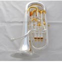 Professional Compensating System Euphonium Silver Gold Trigger Key + Wheel Case