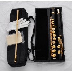 Professional Alto Flute Gold Plated Ebony Wooden G Key With Headjoint Case