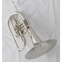 Professional Superbrass Silver Nickel Marching Mellophone F Key Horn with case