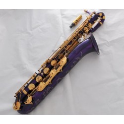 Professional Purple Finish Baritone Saxophone Bari sax Low A High F# With Case