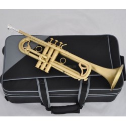 TOP Brushed Matt Brass Trumpet Monel Valves Bb Flat Horn With Case