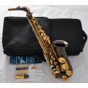 Superbrass Pro Series Alto Saxophone Black Nickel Gold Sax High F# engraving Bell New Case