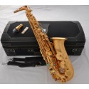 Professional Satin Gold Plated E-Flat Alto Saxophone sax High F# Italian pad