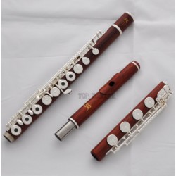 Professional Rose Wooden Mahler Flute Bb Foot 18 Open Holes In Line G Model