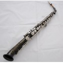 Professional Straight Alto Saxello Saxophone Black Nickel Silver sax Peal Keys