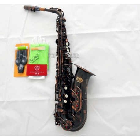 Professional Superbrass Eb Red Antique alto saxophone high F# Sax With case