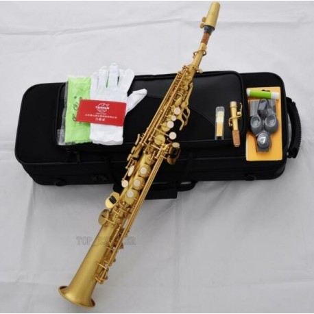 Professional yellow antique Soprano Saxophone Superbrass Straight Sax High F#