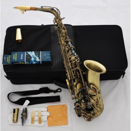 Professional Antique Bronze 54 Reference Eb Alto Saxophone Sax + Metal Mouthpiece