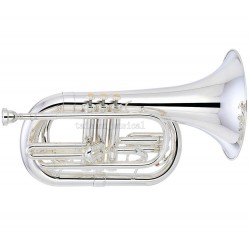 Professional Superbrass Marching Baritone Silver Nickel Horn B-Flat With Case
