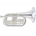 Professional Superbrass Marching Baritone Silver Nickel Horn B-Flat With Case