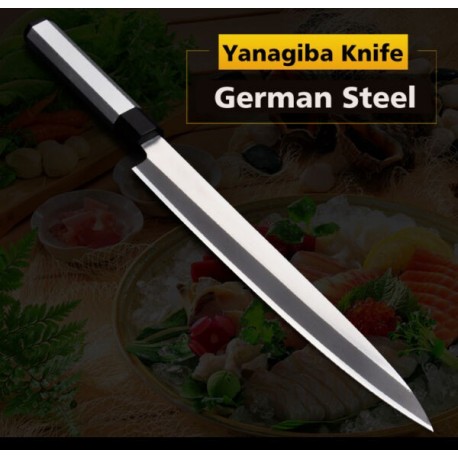 Sushi Sashimi Knife Yanagiba Japanese Style German 1.4116 Steel Salmon Aluminum