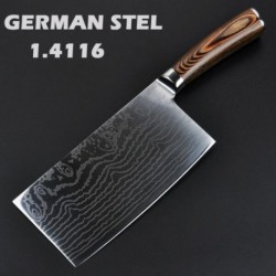 Cuchillo de cocina de cuchilla de carne muy afilado 7 "acero alemán láser venas de Damasco